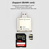 Кардридер для NM nano memory card з лотком + SDXC card - Сірий, фото 3