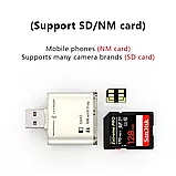 Кардридер для NM nano memory card з лотком + SDXC card - Сірий, фото 5