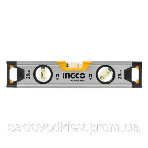Рівень 30 см 3 капсули алюмінієва рамка 1,5 мм з магнітами INGCO INDUSTRIAL, фото 1