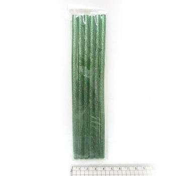 Клей-стрижні "Green" 18 * 0,7 см, glitter 6шт. 0252-GR