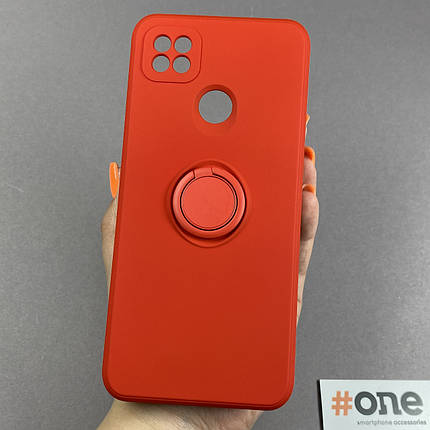 Чохол для Xiaomi Redmi 9C матовий з кільцем-тримачем чохол на телефон сяомі редмі 9с червоний cfc, фото 1