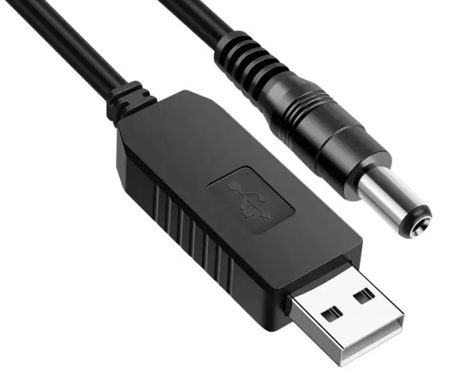 Кабель з перетворювачем USB 5V - DC 5.5-2.1/12V для роутера, відеокамери