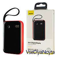 Повербанк Baseus Mini S Digital Display 3A 10000mAh Red (With IP Cable) (PPXF-E09) Повер банк Power bank