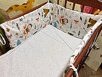 Защита, бортики в детскую кроватку на 2 стороны, бампер в детскую кроватку, фланелевые бортики, 1 часть