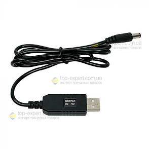 Підвищувальний перехідник — кабель для роутера/терміналу DC USB 5 V на 9V DC 5.5х2.1 від повербанка (9 вольтів), фото 4