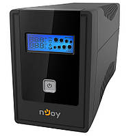 ИБП NJOY Cadu 650 (UPCMTLS665TCAAZ01B), Lin.int., AVR, 2 x Schuko, USB, LCD, пластик