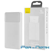 Универсальная мобильная батарея Baseus Bipow Digital Display Power bank, 20000mAh, 20W, White (PPDML-M02)