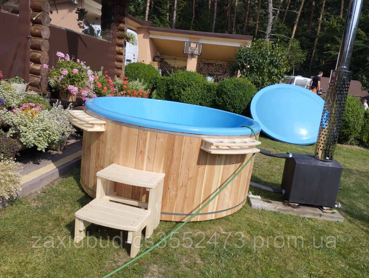 Спа бассейн с подогревом, Чан на дровах - фото 2 - id-p1744305380