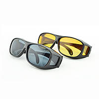 Очки анти-бликовые для водителей HD Vision 2 шт желтые + черные, отличный товар