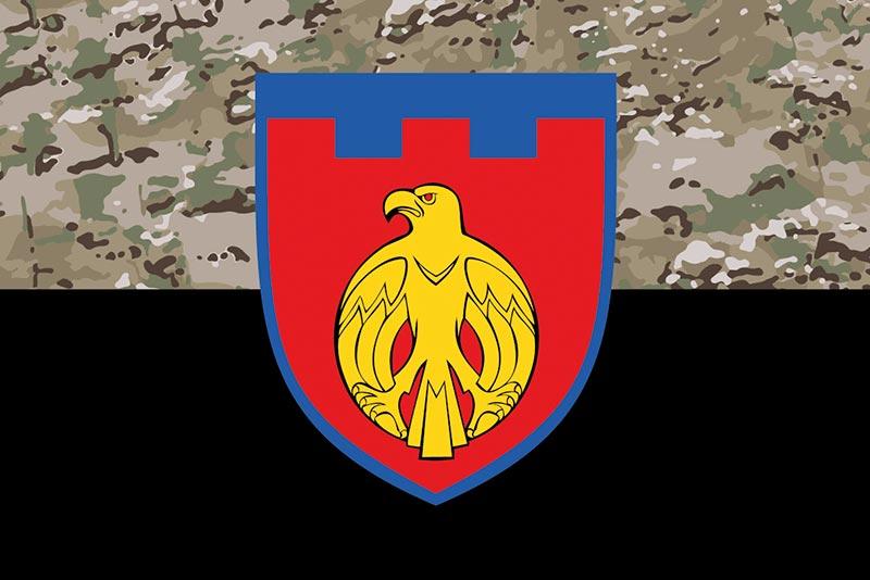 Прапор 121 ОБрТрО ЗСУ камуфляж-чорний