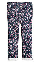 1, Стильные котоновые брюки скинни джегинсы из твила в цветочек H&M Размер 9-10 лет Рост 140 см