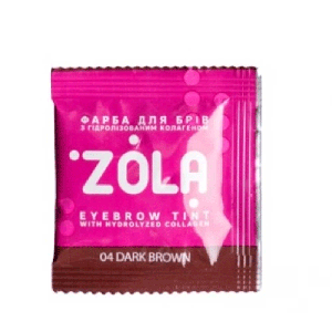 Фарба для брів із колагеном ZOLA Eyebrow Tint With Collagen 04 Dark Brown у саші+окислювач, 5 мл