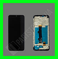 Дисплей Motorola Moto E7 Power / Moto E7i Power із сенсором та рамкою, чорний (оригінальні комплектуючі)