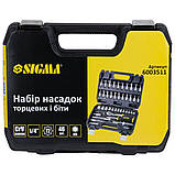 Набір насадок торцевих і біт 1/4" 46 шт CrV mid SIGMA (6003511), фото 8