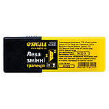 Леза змінні (трапеція) 61×19×0.6 мм з отворами 10 шт. SIGMA (8218021), фото 3