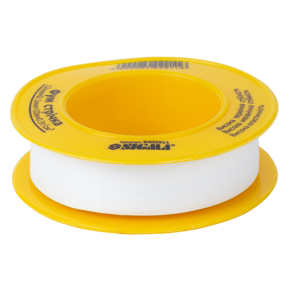 Фторопластова (ФУМ) стрічка 0.1 мм×12 мм×10 м SIGMA (8402911), фото 1