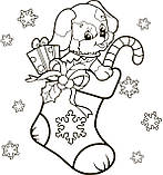 Набір для розпису по контурах для дітей Riviera Blanca Різдвяний чобіток 25x25 см (КА-069), фото 3