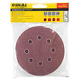 Шліфувальний круг 8 отворів Ø125мм P80 (10 шт.) SIGMA (9122651), фото 5