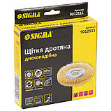 Щітка дротяна дископодібна Ø115 мм Ø22.2 мм (латунована) SIGMA (9012111), фото 2