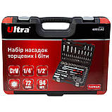 Набір насадок торцевих і біти 1/4", 1/2" 94шт CrV Taiwan ULTRA (6003142), фото 9