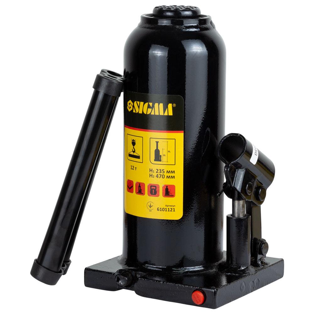 Домкрат гідравлічний пляшковий 12т H 230-465 мм SIGMA (6101121)