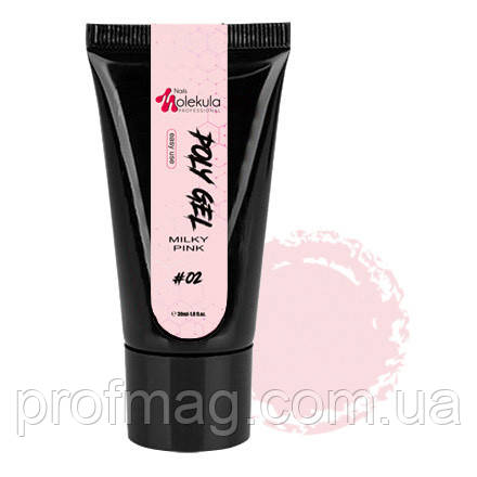 POLY GEL №02 MILKY PINK, Полігель для нігтів (МОЛОЧНО РОЖЕВИЙ)