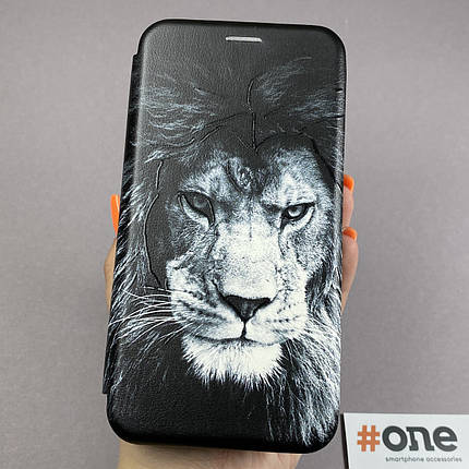 Чохол-книга для Xiaomi Redmi 8A книжка з малюнком з левом на телефон сяомі редмі 8а чорна r7p, фото 1
