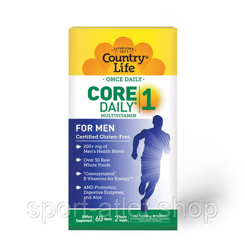 Вітаміни та мінерали Country Life Core Daily-1 Multivitamins Men, 60 таблеток