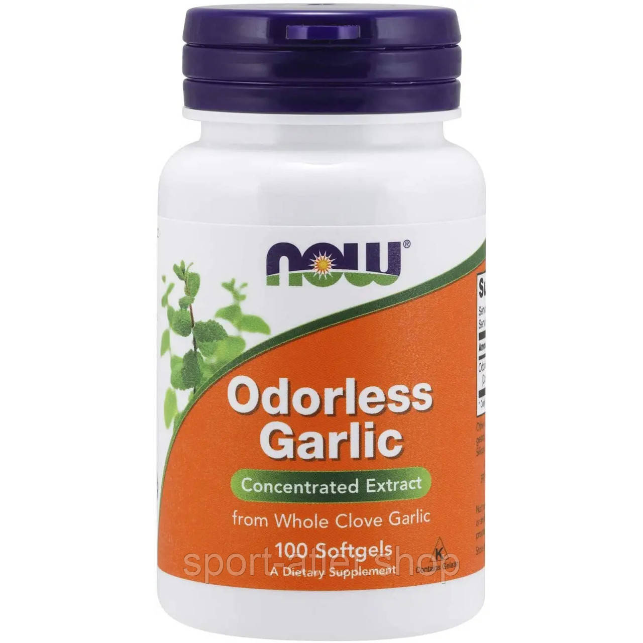 Натуральна добавка NOW Odorless Garlic, 100 капсул, фото 1