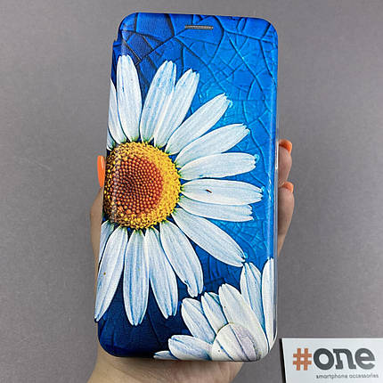 Чохол-книга для Xiaomi Redmi 9T книжка з малюнком з ромашкою на телефон сяомі редмі 9т синя r7p, фото 1
