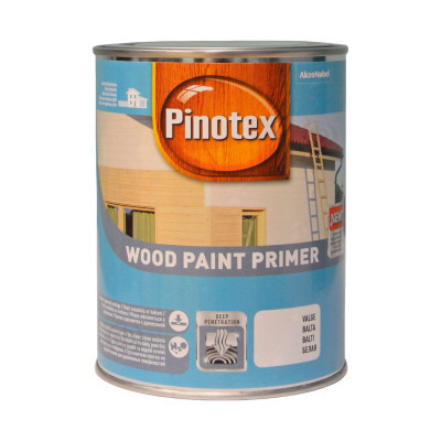PINOTEX Wood Paint Primer, грунтувальна фарба для дерев’яних фасадів, біла матова, 1л