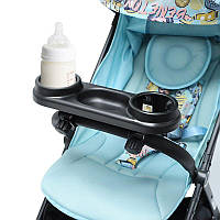 Стол-бампер для кормления на коляску с двойным подстаканником Черный, Аксессуары для детской коляски