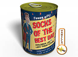 Canned Gifts - Best Dad Socks Gag Gifts for Dad - 1 Pair Quality Hot pepper Man Cotton Socks - Fun Father's