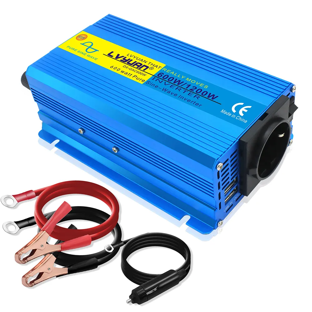 Інвертор (перетворювач напруги) Lvyuan 500W/12V/220V з чистою синусоїдою