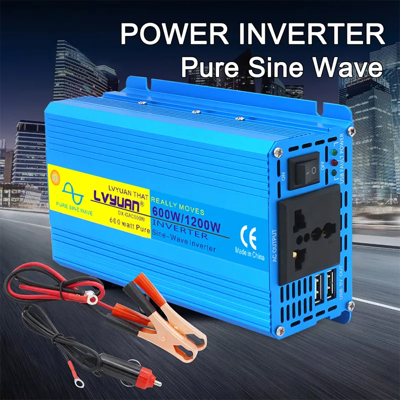 Інвертор (перетворювач напруги) Lvyuan 500W/12V/220V з чистою