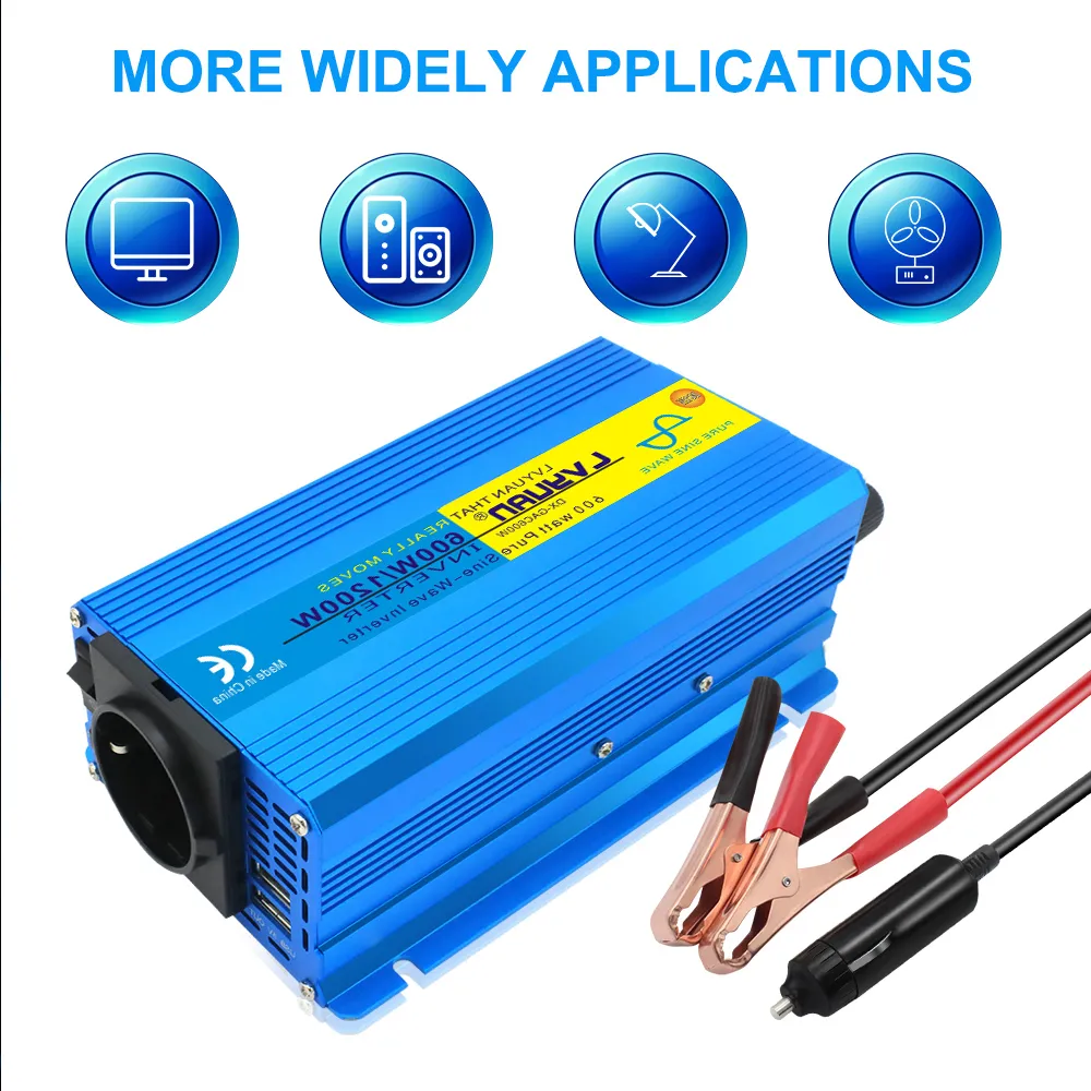 Інвертор (перетворювач напруги) Lvyuan 500W/12V/220V з чистою