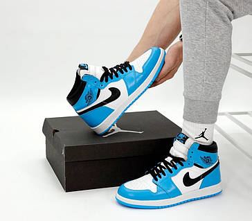 靴 Nike Air Jordan 1 High University Blue Мужские / женские кроссовки Nike Air Jordan 1 Retro High