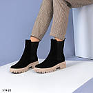 Замшеві демісезонні черевики челсі на бежевій підошві тільки 37 р-р, фото 9