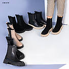 Шкіряні чорні черевики челсі на світлій підошві 38,39,40, фото 9