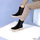 Замшеві демісезонні черевики челсі на бежевій підошві тільки 37 р-р, фото 6