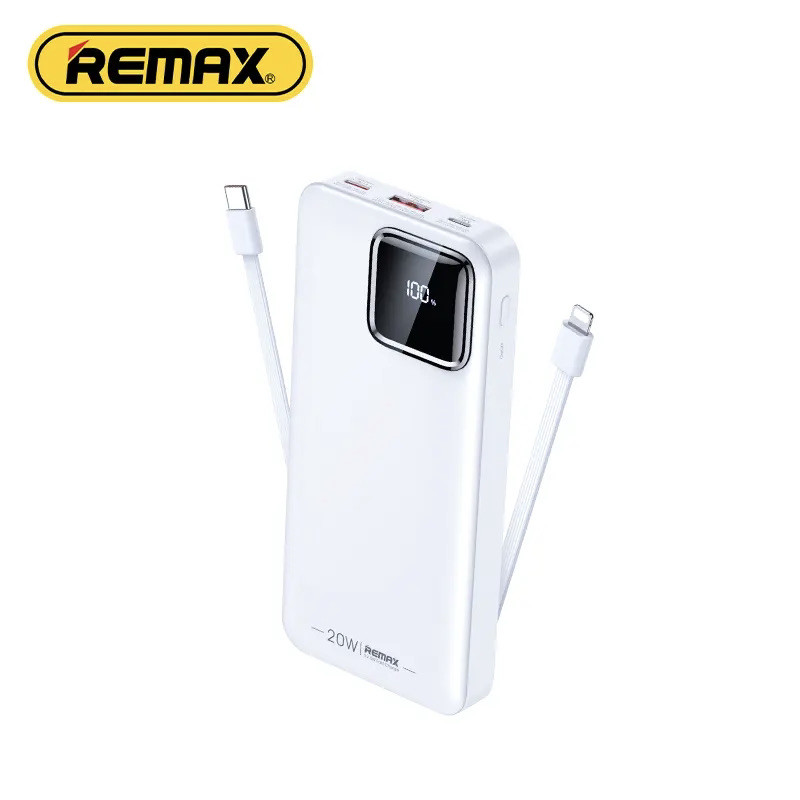 Повербанк 20000 мАh REMAX RPP-513 Powerbank 2 кабелі та дисплей + швидка зарядка