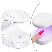 Портативная ЛЕД лампа для сушки гель лака, гелевых типс (для одного пальца) на USB, 16 Вт. Белый