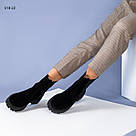 Замшеві демісезонні черевики челсі на чорній підошві 36,38,41, фото 2