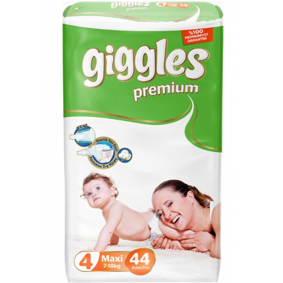 Підгузки дитячі Giggles Premium Розмір 4 Maxi 7-18 кг. (44 шт.)