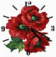 Набор для творчества "Часы" картина по номерам "Маки" 30*30 см
