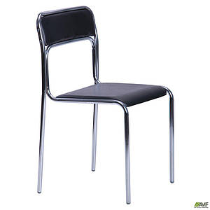 Стілець Аскона AMF для офісу Хром Кожзам чорний