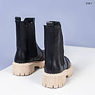 Шкіряні чорні черевики челсі на світлій підошві 38,39,40, фото 6