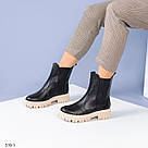 Шкіряні чорні черевики челсі на світлій підошві 38,39,40, фото 4