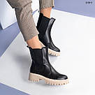 Шкіряні чорні черевики челсі на світлій підошві 38,39,40, фото 2