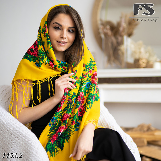 українська жоата шерстяна хустина павунка